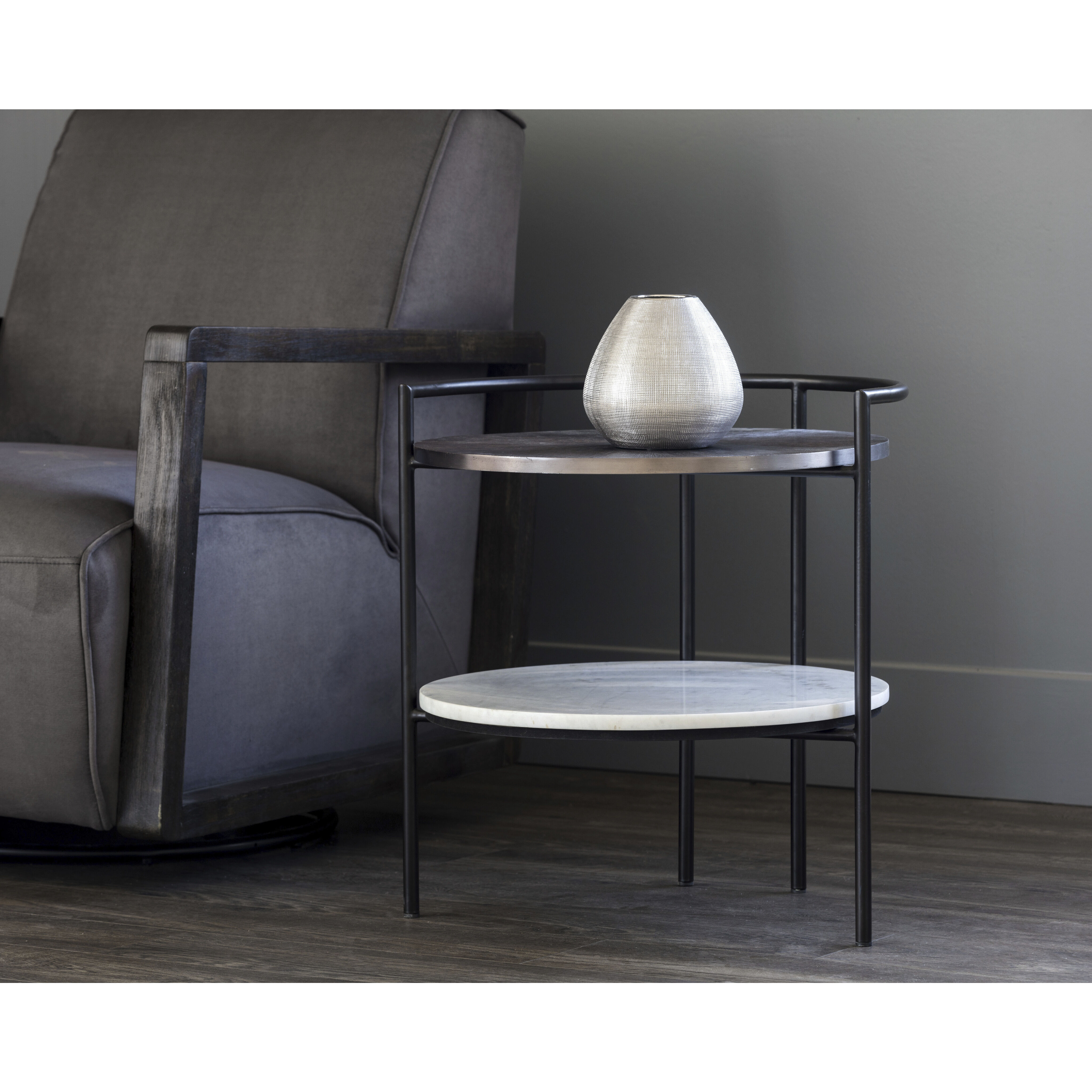 Brighton 21.75 X 20.25 inch White / Black Night Stand